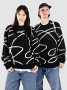 Poetic Collective Doodle Jacquard Knit Crewneck Pullover sort