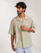 Gant Rel Texture Camp Collar Shirt Kortærmede skjorter Beige