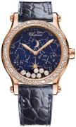 Chopard Dameur 274894-5001 Happy Moon Blå/Læder Ø36 mm