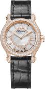 Chopard Dameur 274302-5003 Happy Sport Hvid/Læder Ø30 mm