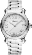 Chopard Dameur 278582-3001 Happy Sport Hvid/Gummi Ø36 mm