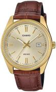 Casio Herreur MTP-1302PGL-9AVEF Timeless Collection Guld/Læder
