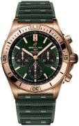 Breitling Herreur RB0134101L1S1 Chronomat B01 42 Grøn/Gummi Ø42 mm