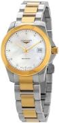 Longines Dameur L3.377.3.87.7 Conquest Ladies Hvid/Gul guldtonet
