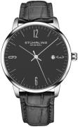 Stührling Original Herreur 3997A.4 Symphony Sort/Læder Ø40 mm