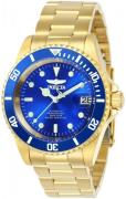 Invicta Herreur 24763 Pro Diver Blå/Gul guldtonet stål Ø40 mm