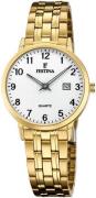 Festina Dameur F20514-1 Hvid/Gul guldtonet stål Ø31 mm