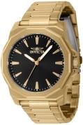 Invicta Herreur 46839 Speedway Sort/Gul guldtonet stål Ø42 mm