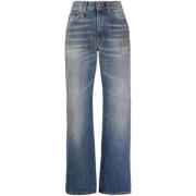 Stålblå Straight-Leg Jeans