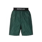 Grønne Logo-Patch Badeshorts