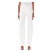 Hvide Twisted Denim Jeans - Kvinders Mode