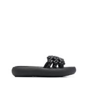 Sorte Sandaler med 4.0cm Hæl