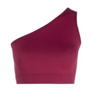 Fuchsia One-Shoulder Cropped Top