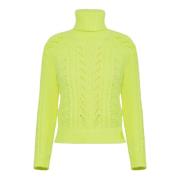Neon Lime Højhalset Sweater - Str. 46 Italiensk (Str. 44 Spansk)