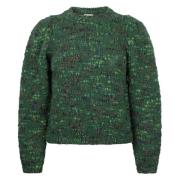 Grøn Melange Pullover - Unik og Stilfuld