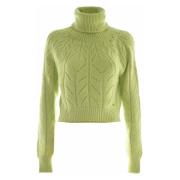 Blød Angora Blandings Sweater med Perforeret Effekt