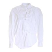 Hvid Krøllet Skjorte, Afslappet Elegance