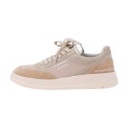 Beige Mesh/Suede Lave Sneakers - Størrelse 37