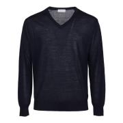 Marineblå ensfarvet sweater