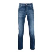 Smal skåret indigo blå stræk-bomuld jeans