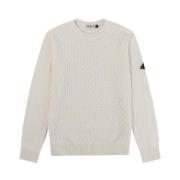 Hvid Walnut Stitch Crew Neck Sweater