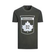 Bomuld T-Shirt i Khaki