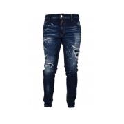 Slim-Fit Faded Blue Jeans
