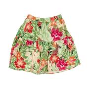 Blomstret Plisseret Mini Nederdele