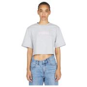 Bomuld Logo Print Crop T-shirt