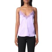 Lilla Pink Satin Silke Top