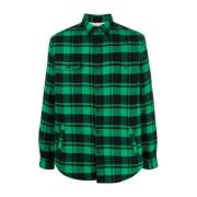 Grøn Flanneltjekket Skjorte