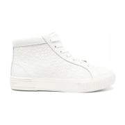 Beige Læder High Top Sneakers