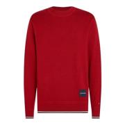 Rød Bomuld Blandet Crewneck Sweater