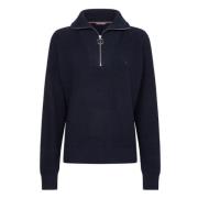 Tyk bomuld halv-zip sweater