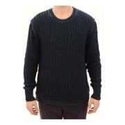 Blå Runway Net Pullover Netted Sweater