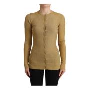 Luksus Guld Viskose Blandings Cardigan Sweater