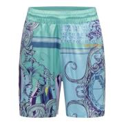 Printede Border Shorts