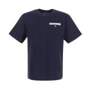 Marineblå Bomuldslomme T-shirt