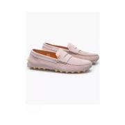 Beige Rosé Croûte de Cuir Loafers til Kvinder