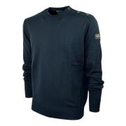 Herretrøje COP1032 BLÅ Crewneck Merino Bretagne i ren uld