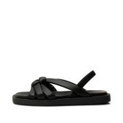 Krista Slingback Lædersandal - SORT