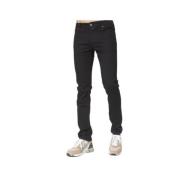 Sorte Jeans, Model Nick, Slim Fit, Knappelukning