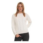 Cable Strikket Rund-hals Pullover