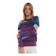 Multifarvet Rundhalset Pullover