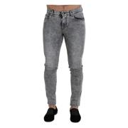 Grå Slim Fit Stretch Denim Jeans