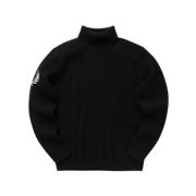 Sorte højhalset sweaters med logo