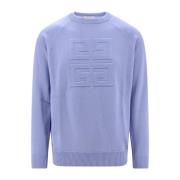 Blå Cashmere Sweater med 4G Motiv