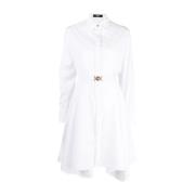 Elegant Hvid Skjortekjole