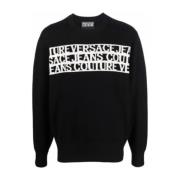 Herre Sort Jacquard Sweatshirt