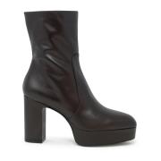 Brun Ankelstøvler LALA Platform Zip Bootie